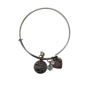 Paparazzi Fashion Jewelry Come What May And Love It White Bangle Bracelet